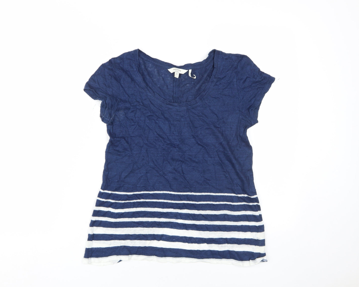 Womens UK Size 8 FatFace Blue Basic T-Shirt