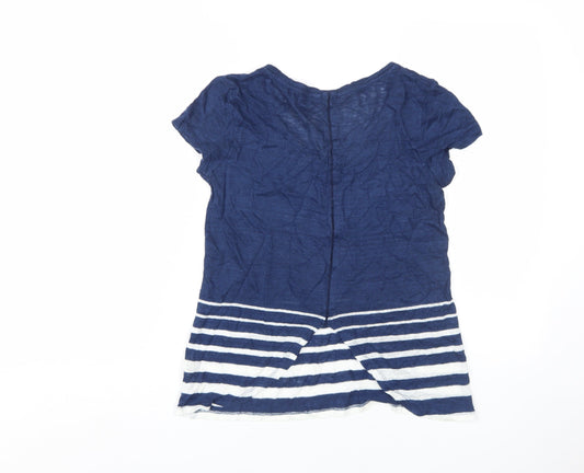 FatFace Women's Blue Striped T-Shirt, Size 8, Casual Summer Top