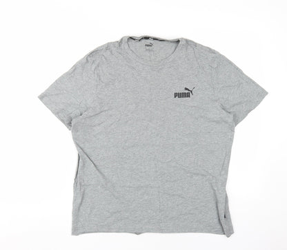 Puma Men's Grey T-Shirt, Medium, Crew Neck, Logo Accent