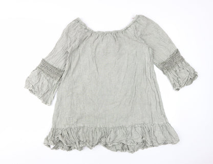 Blue Vanilla Women's Grey Off-Shoulder Tunic Blouse