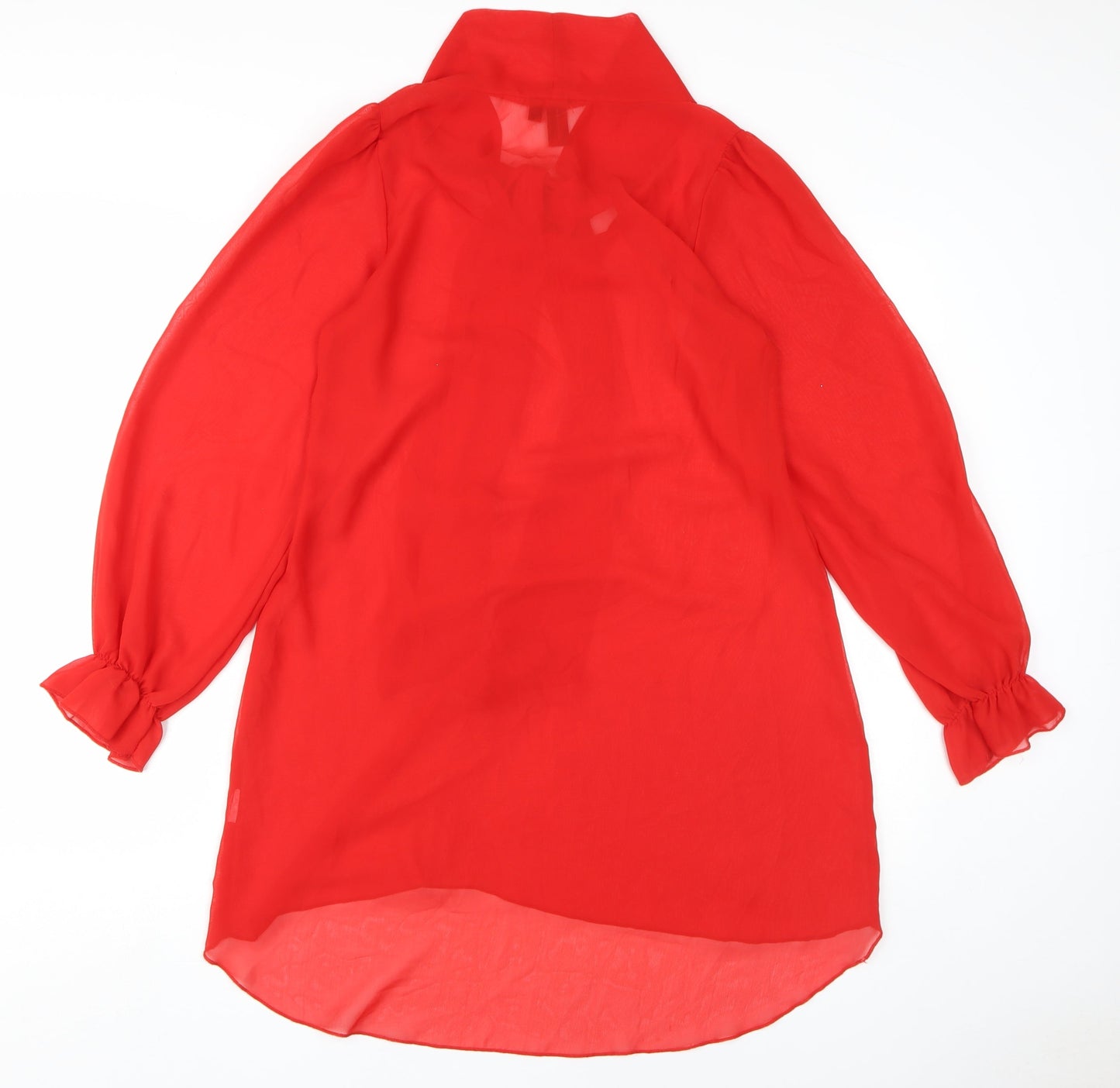 Izabel London Red Long Sleeve Chiffon Dress