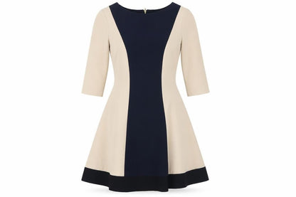 Topshop Women's Beige Black A-Line Dress Size 10