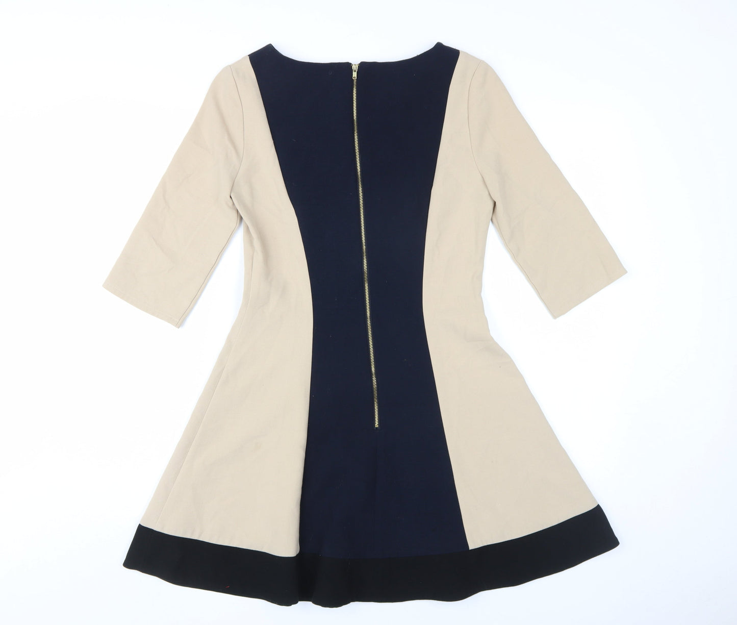 Topshop Women's Beige Black A-Line Dress Size 10