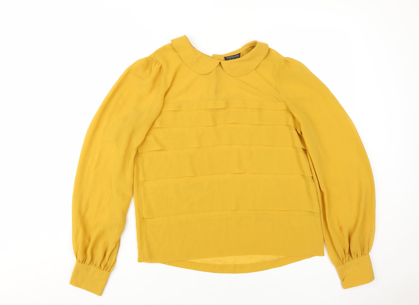 Womens UK Size 8 Topshop Yellow Basic Blouse