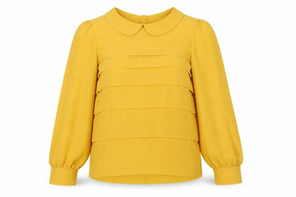 Womens UK Size 8 Topshop Yellow Basic Blouse