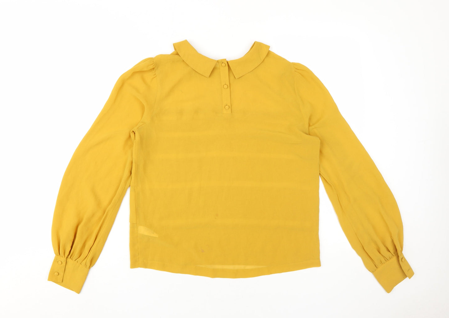 Womens UK Size 8 Topshop Yellow Basic Blouse