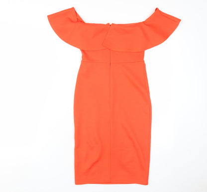 New Look Women's Orange Midi Off Shoulder Dress