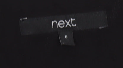 Next Women's Black & Orange Midi Slip Dress Size 8