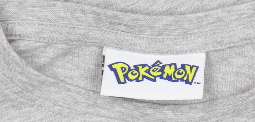 Pokémon Boys Grey T-Shirt 9-10 Years Graphic Print Logo