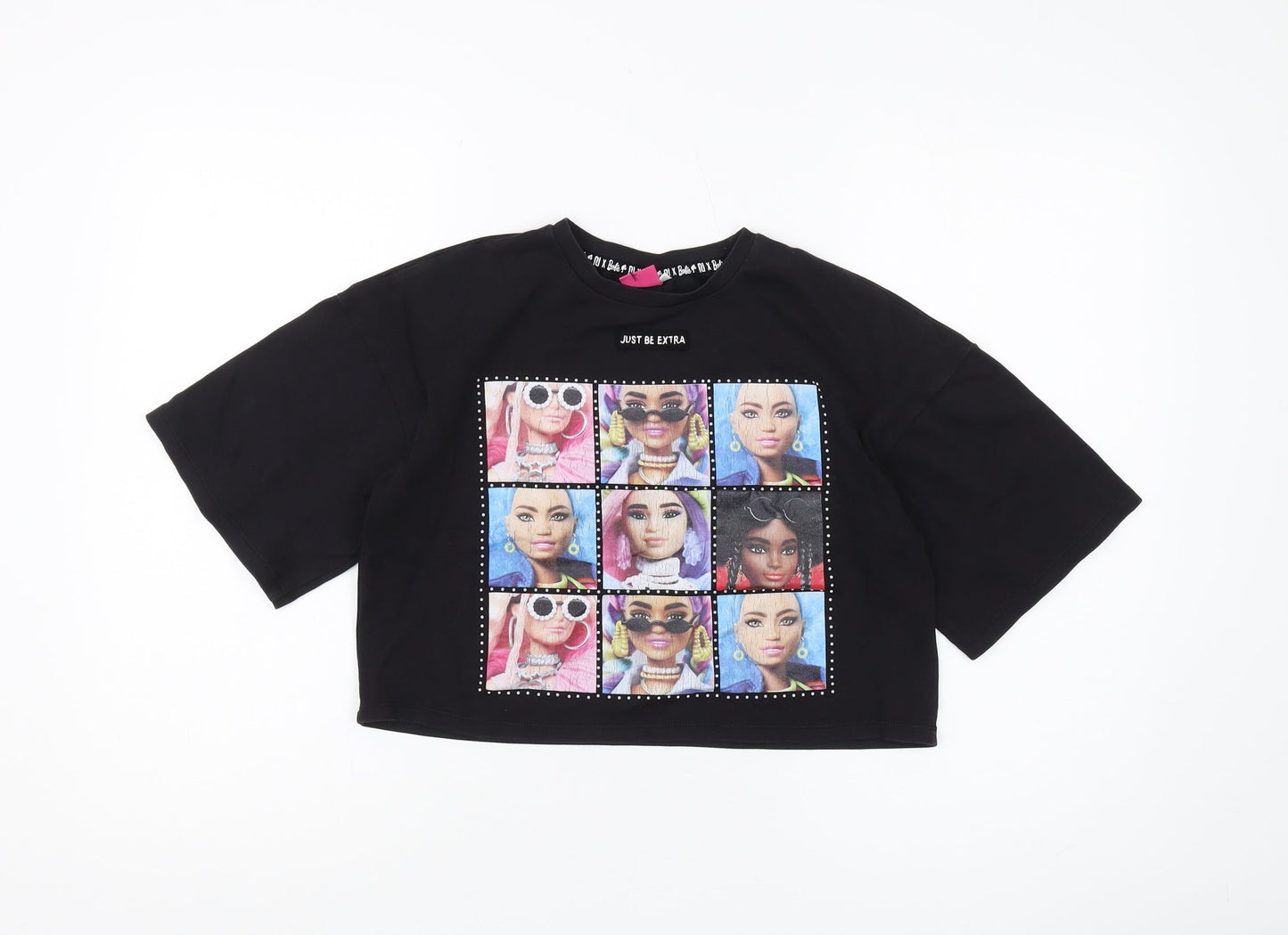 Barbie Girls Black Cropped T-Shirt 11-12 Years