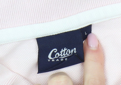 Cotton Trade Men's Pink Polo Shirt, Size L, Casual Wear