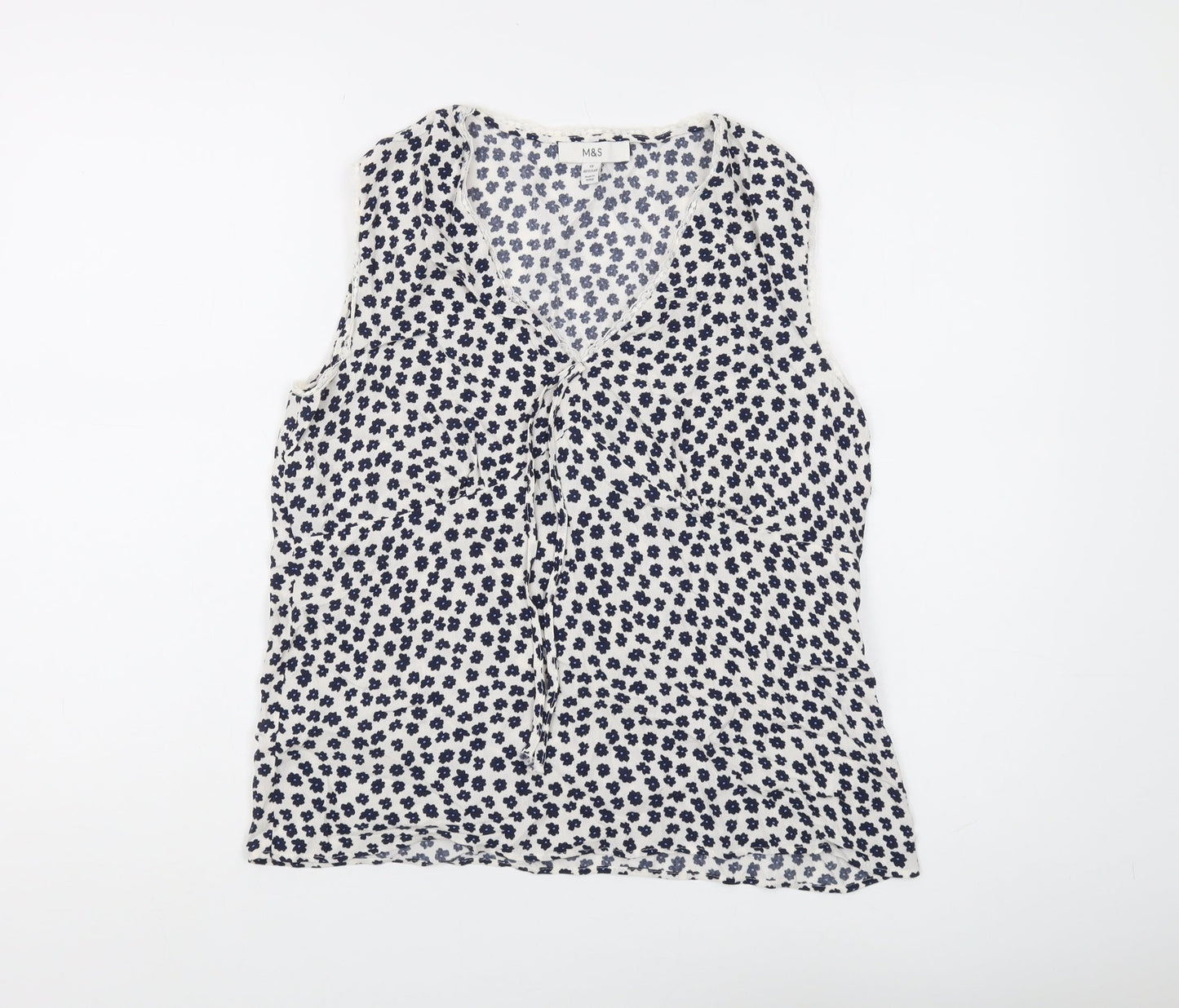 Womens UK Size 10 Marks and Spencer White Basic Blouse