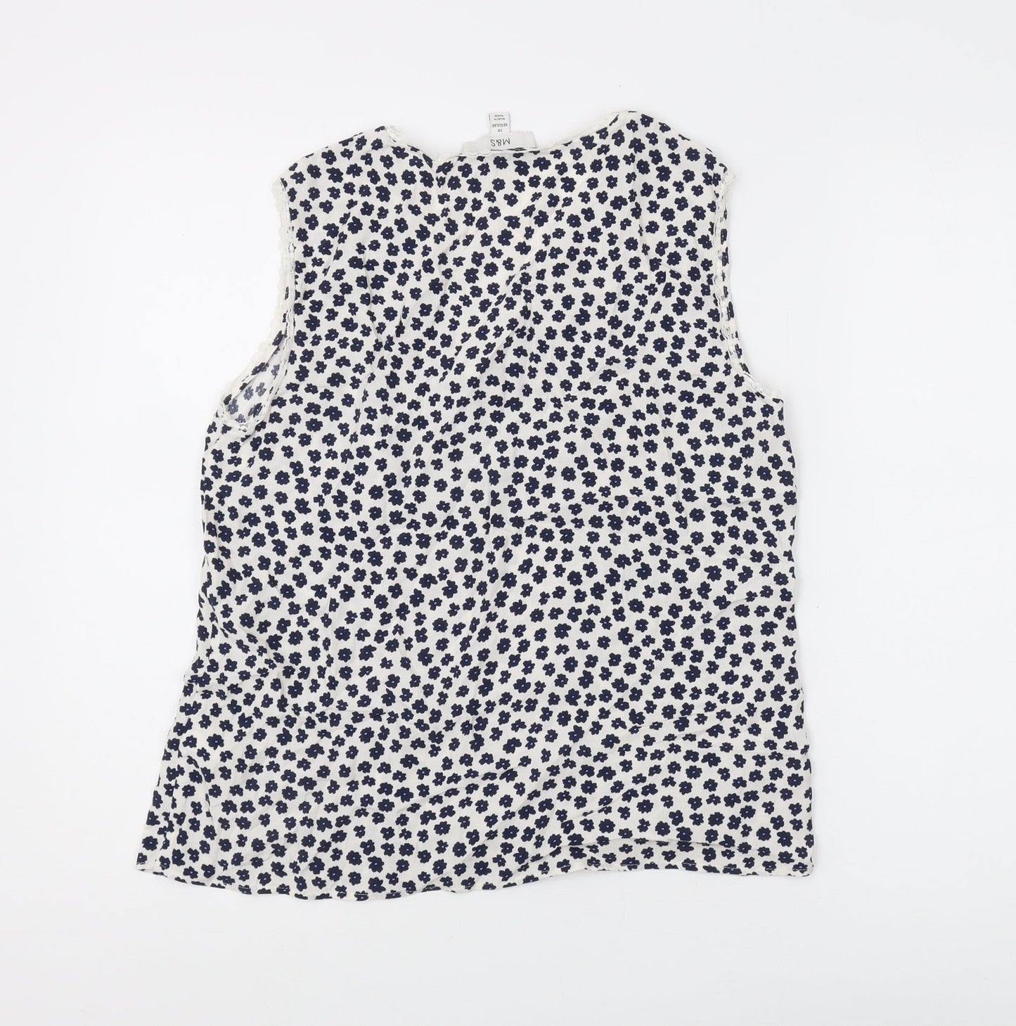 Womens UK Size 10 Marks and Spencer White Basic Blouse