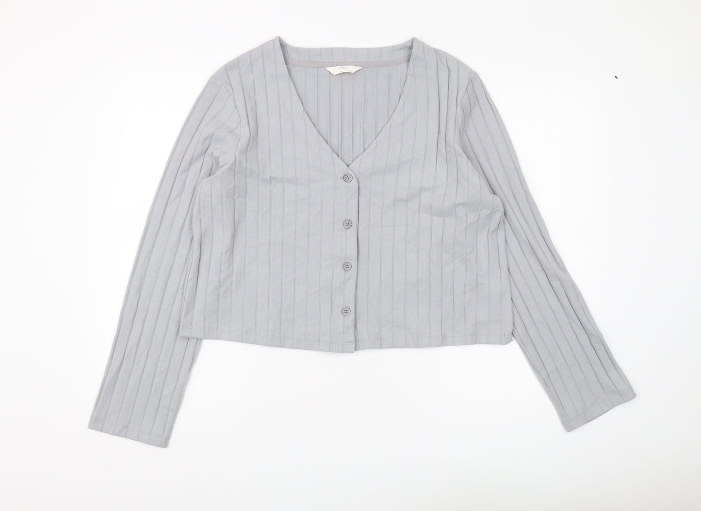Marks and Spencer Women's Grey Long Sleeve Pyjama Top