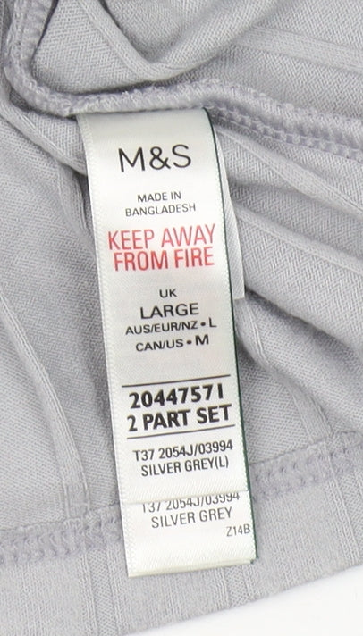 Marks and Spencer Women's Grey Long Sleeve Pyjama Top