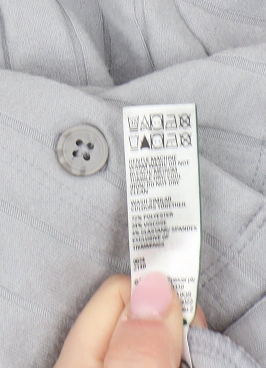 Marks and Spencer Women's Grey Long Sleeve Pyjama Top