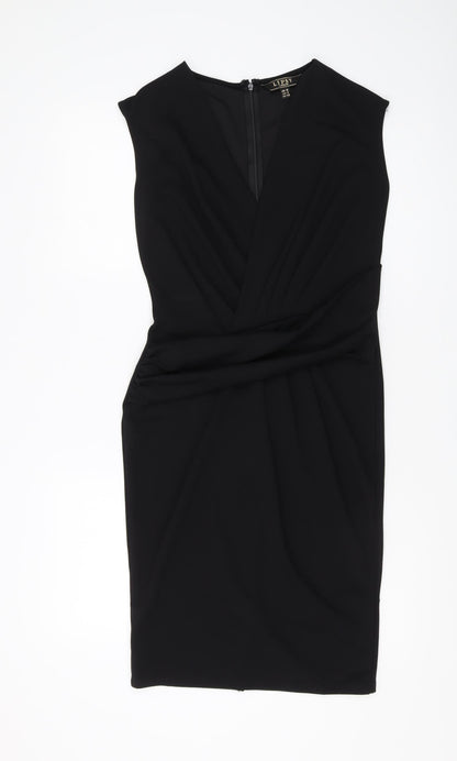 Lipsy Women's Black Bodycon Dress, Size 12