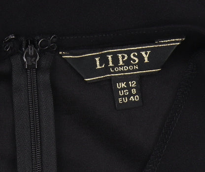 Lipsy Women's Black Bodycon Dress, Size 12