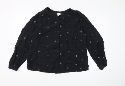 Womens UK Size 14 Marks and Spencer Black Basic Blouse