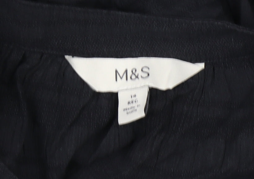 Womens UK Size 14 Marks and Spencer Black Basic Blouse