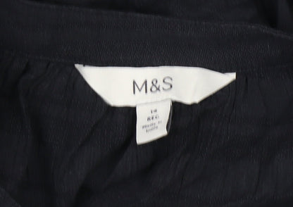 Womens UK Size 14 Marks and Spencer Black Basic Blouse
