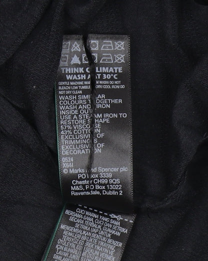 Womens UK Size 14 Marks and Spencer Black Basic Blouse