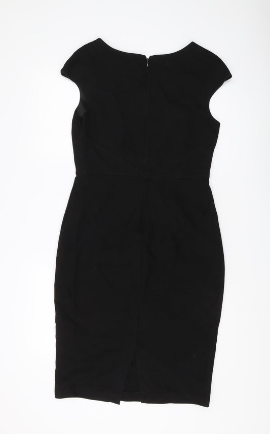 Zara Women's Black Sheath Dress, Size L, Elegant Party Look