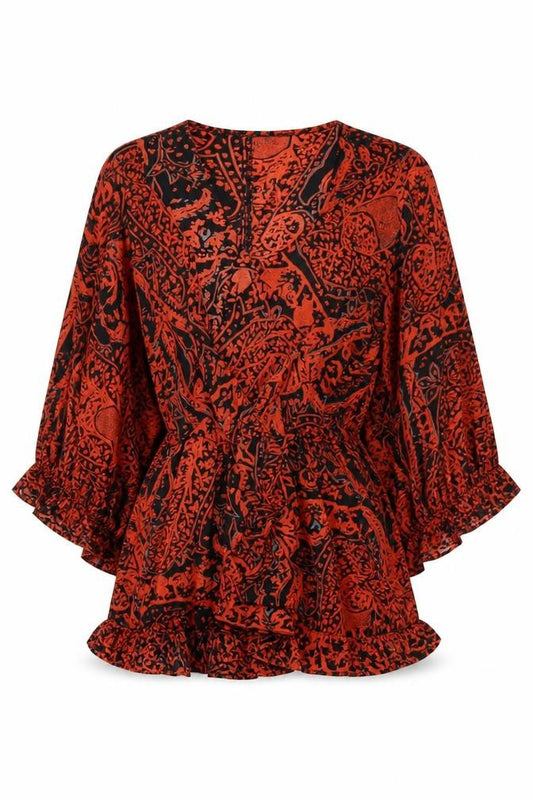 Womens UK Size 10 AX Multicoloured Wrap Blouse