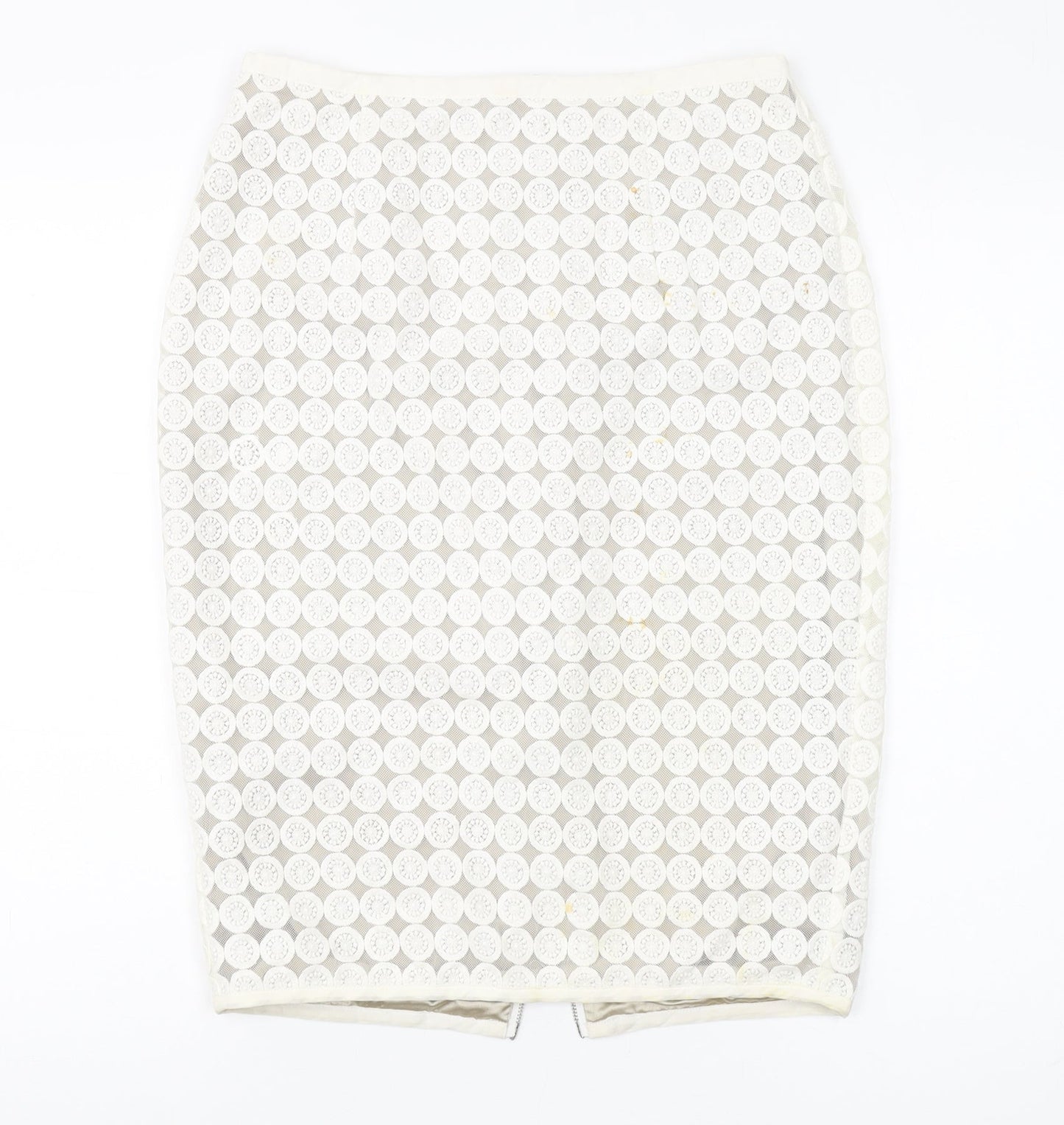 Mint Velvet Women's White Pencil Skirt Size 12 Elegant