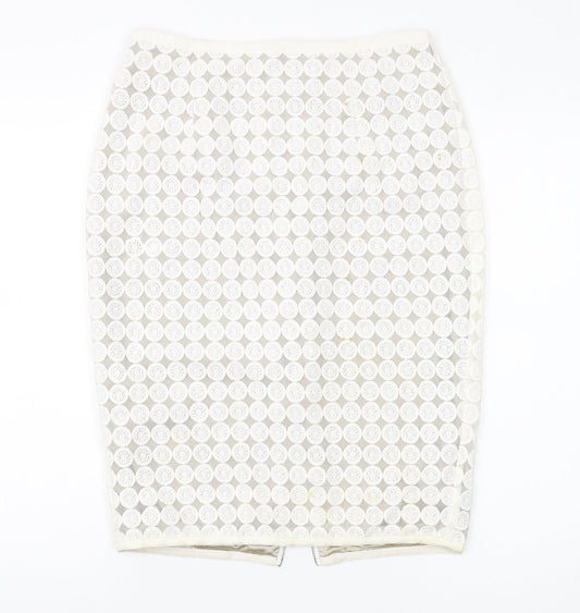 Mint Velvet Women's White Pencil Skirt Size 12 Elegant