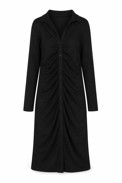 H&M Women's Black Midi Shirt Dress Size 12