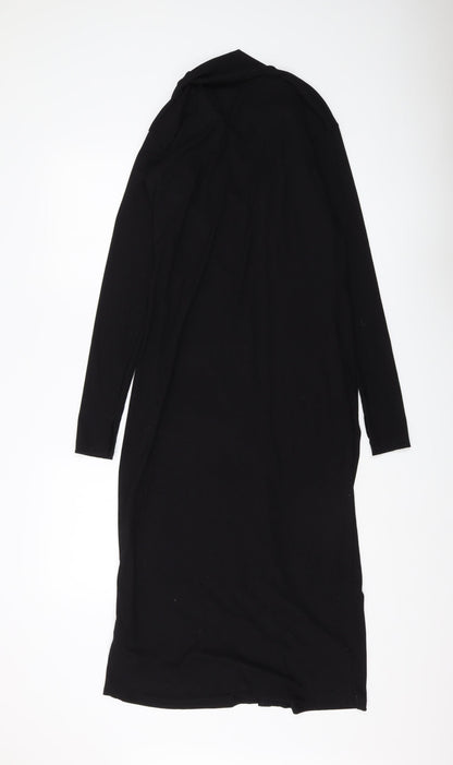 H&M Women's Black Midi Shirt Dress Size 12