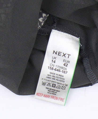 Next Women's Grey Floral Polyester Skirt Size 14