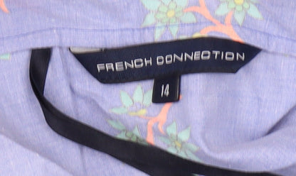 French Connection Womens Blue Floral Shift Dress 14