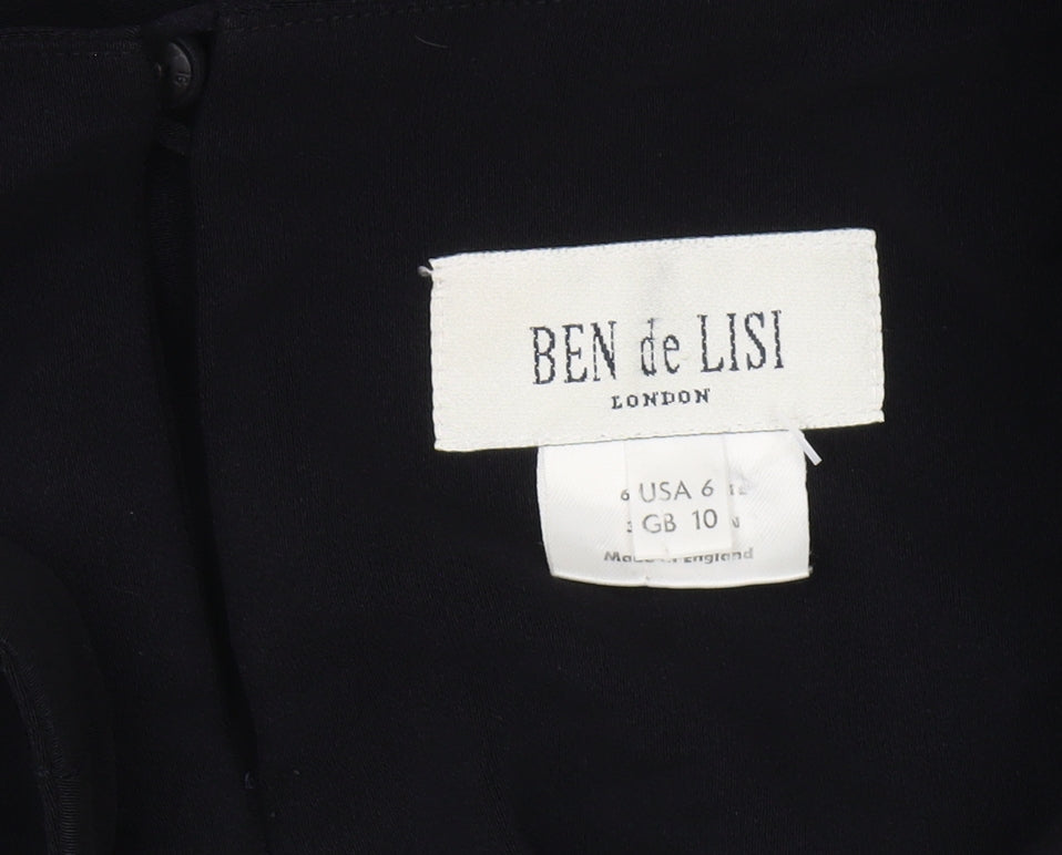 Ben de Lisi Black Sheath Dress Women's Size 10