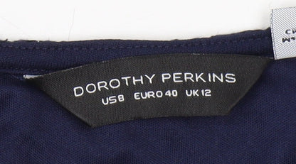 Dorothy Perkins Women's Blue Lace Sheath Dress Size 12