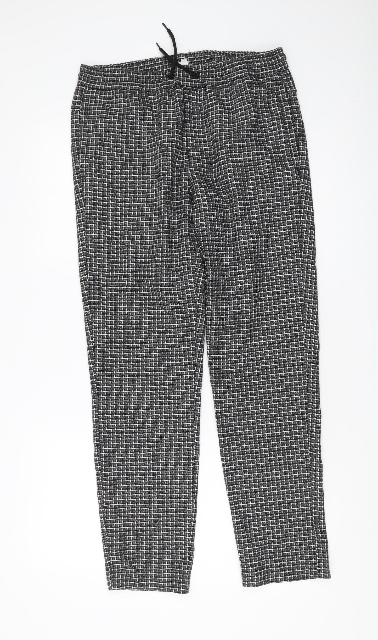 River Island Men's Black Check Jogger Trousers 32 Regular