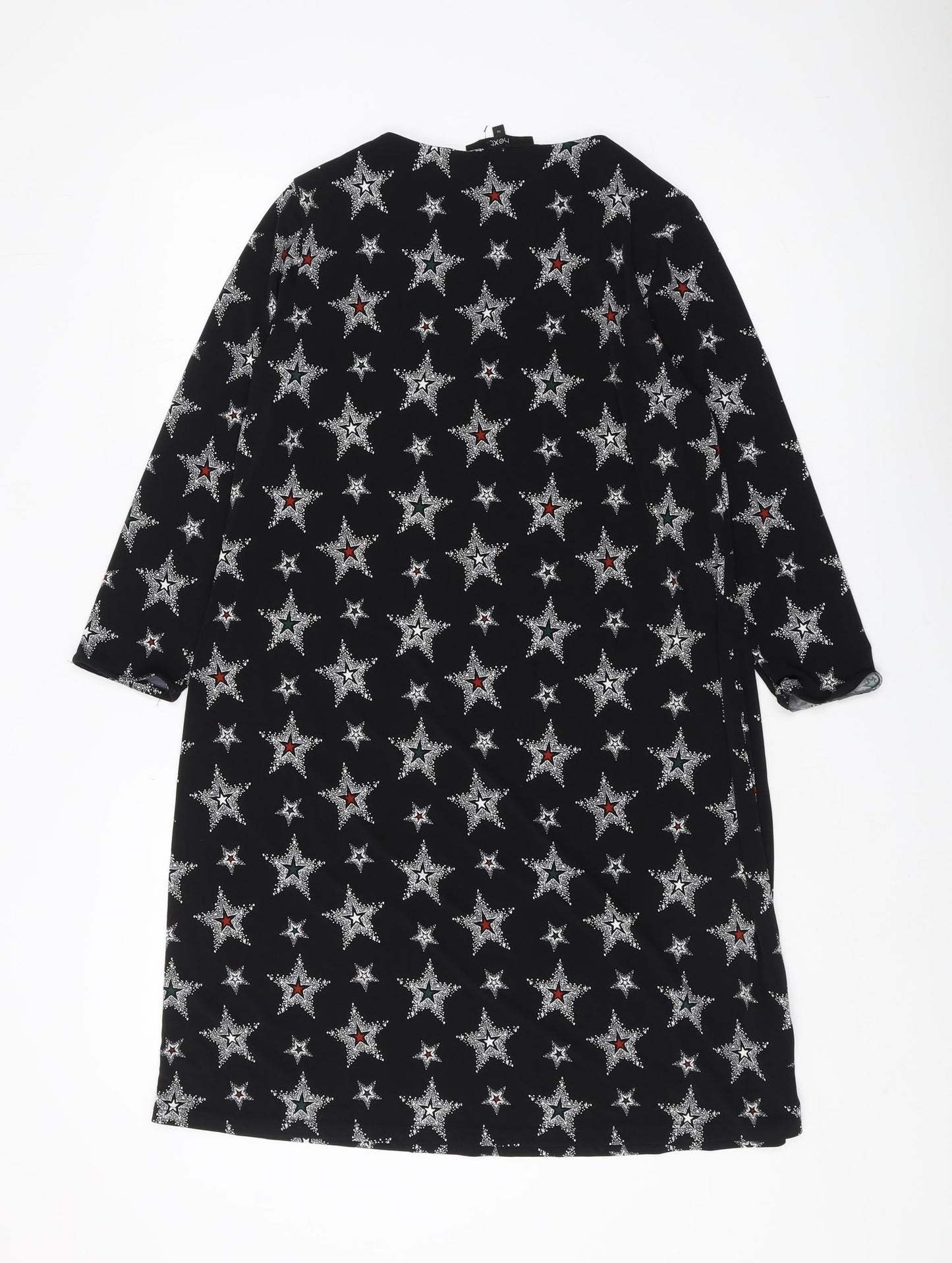 Next Women's Black Star Dress, Size 10, Long Sleeve