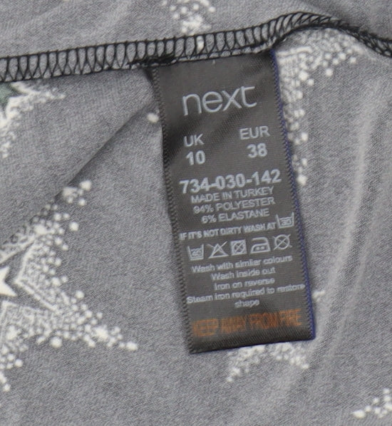 Next Women's Black Star Dress, Size 10, Long Sleeve