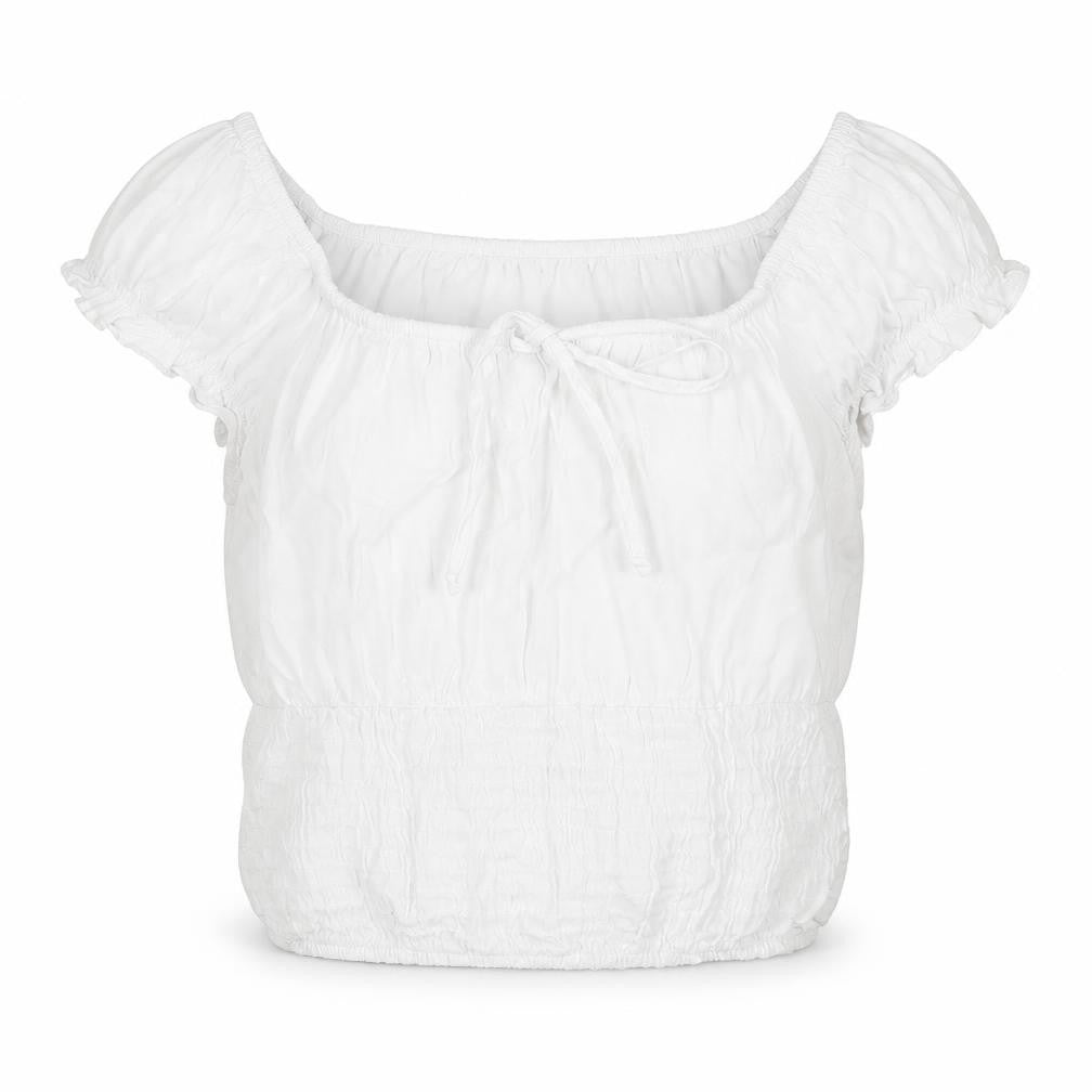 Womens UK Size S Pull&Bear White Peasant Blouse
