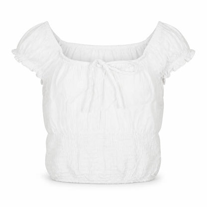 Womens UK Size S Pull&Bear White Peasant Blouse