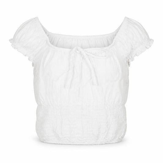 Womens UK Size S Pull&Bear White Peasant Blouse