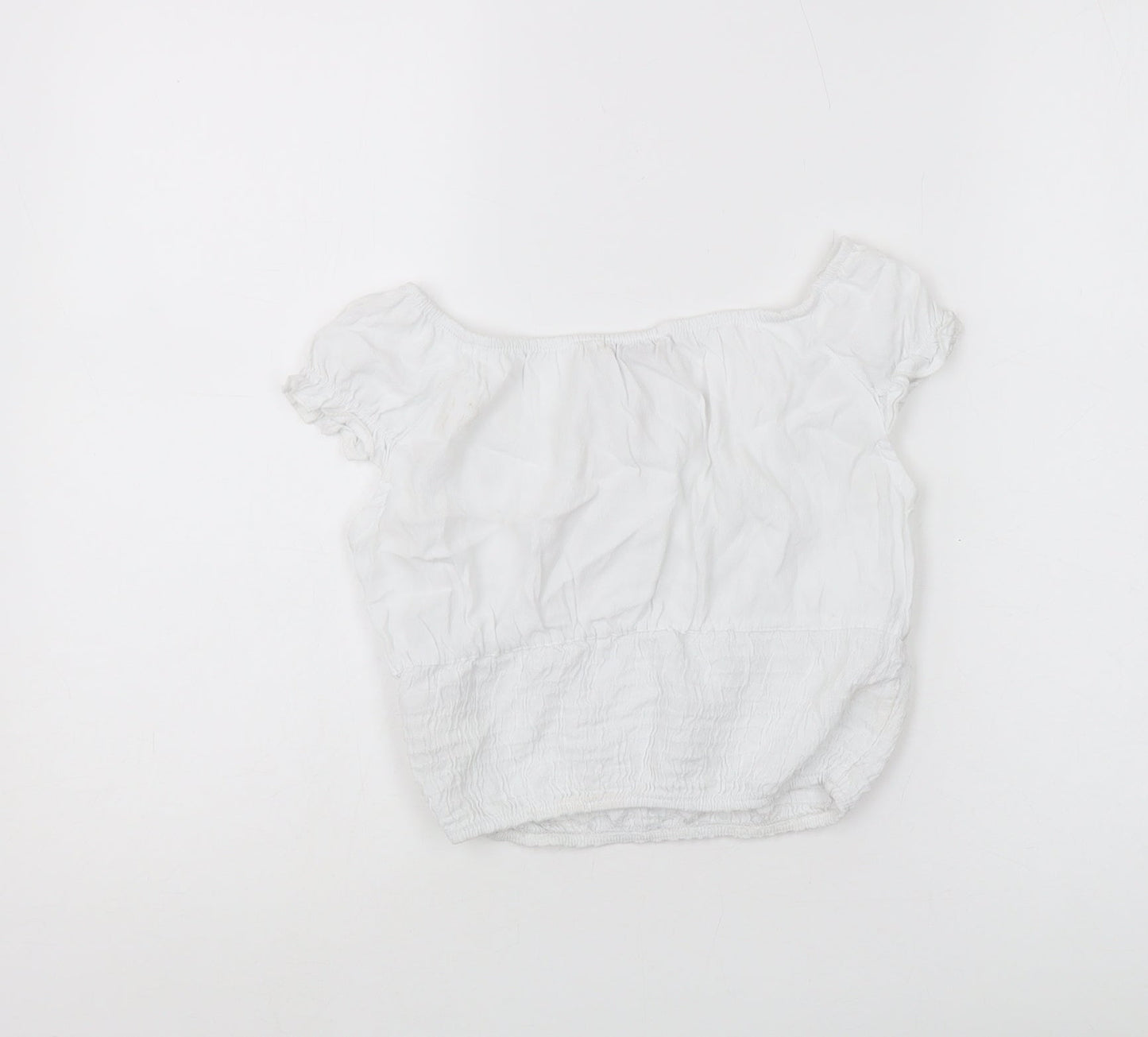 Womens UK Size S Pull&Bear White Peasant Blouse