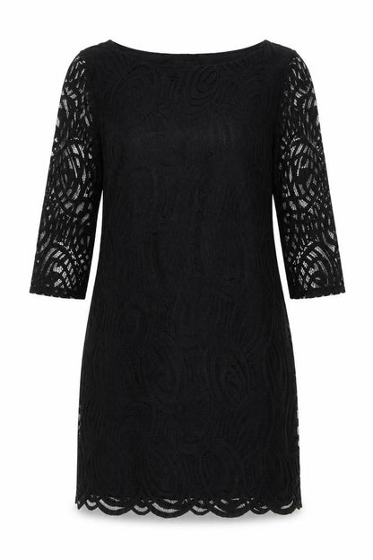 Wallis Women's Black Lace Sheath Dress 3/4 Sleeve