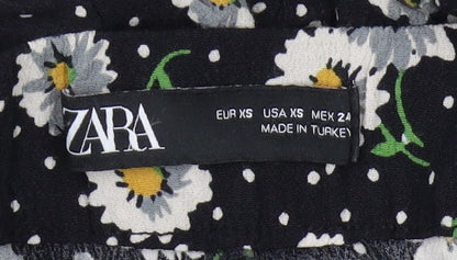Womens UK Size XS Zara   Black Trousers