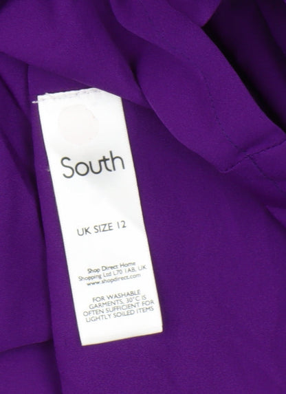 South Women's Purple Embroidered Shift Dress Size 12