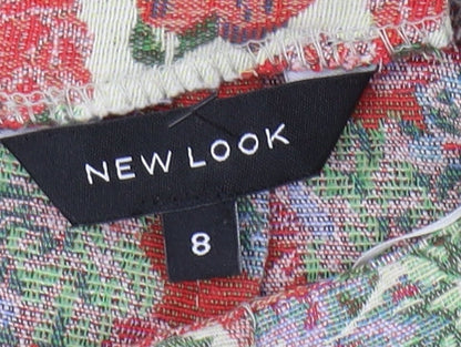 New Look Women's Floral A-Line Skirt Size 8 Multicoloured