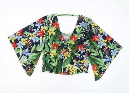 Womens UK Size 8 Zara Multicoloured Kimono Blouse