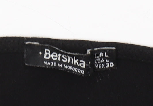 Bershka Women's Black Belted Playsuit L Casual