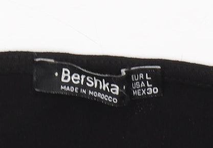 Bershka Women's Black Belted Playsuit L Casual